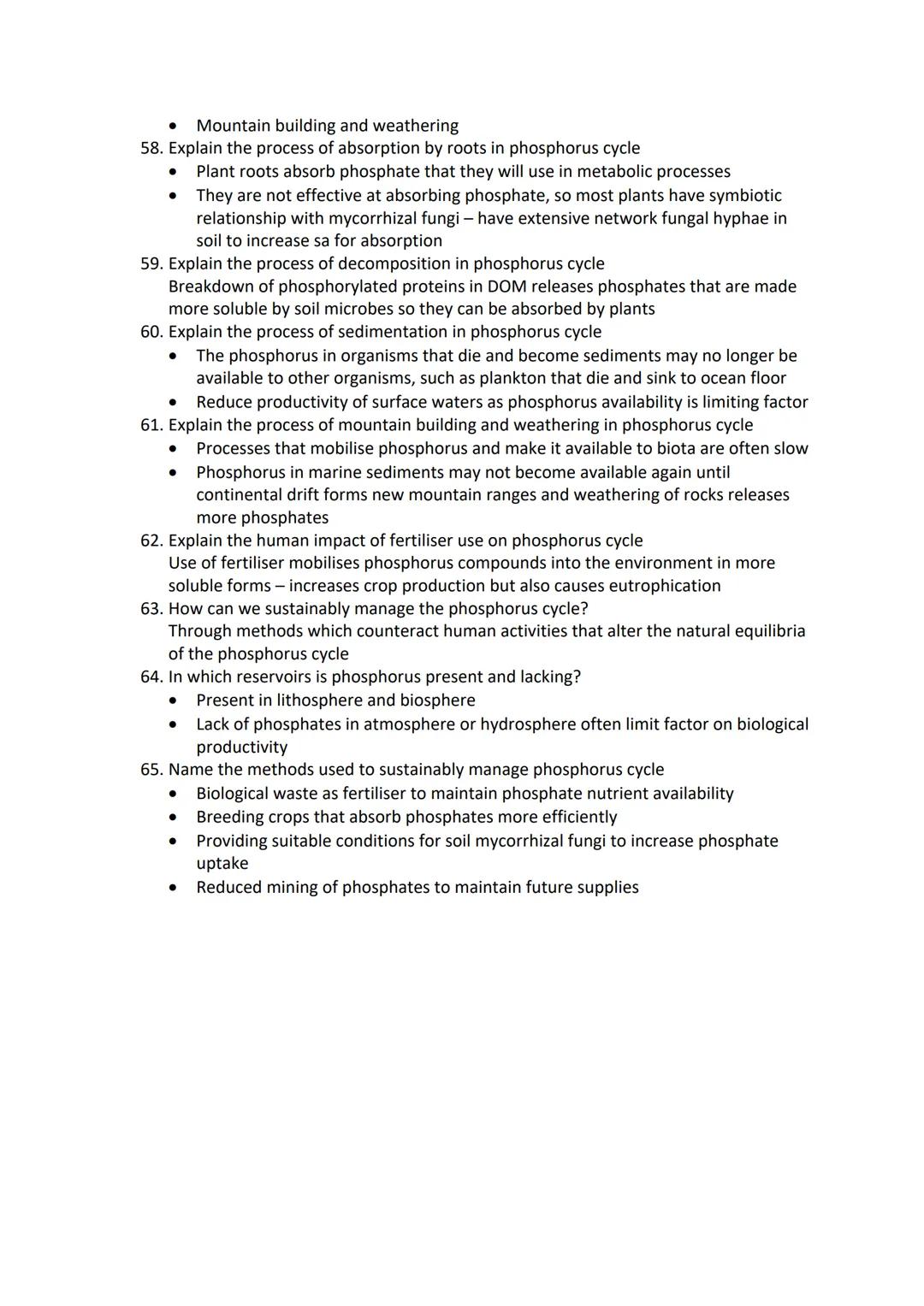 ### 3.2.4 biogeochemical cycles

1. What are biogeochemical cycles?
A series of linked processes which use and re-use elements such as carbo