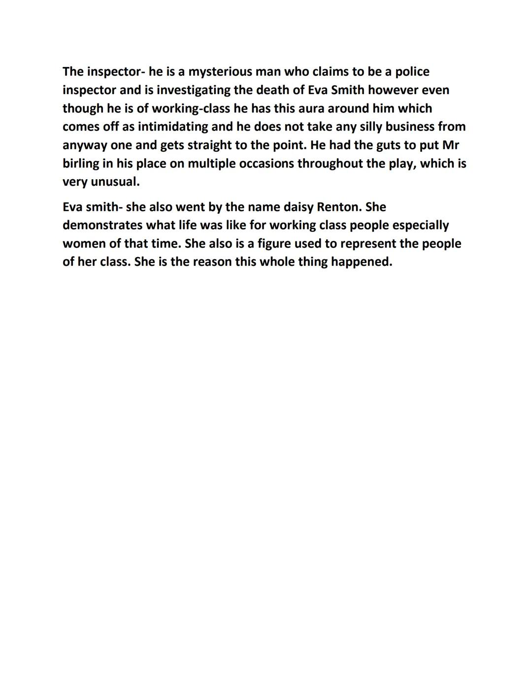Introduction to 'An Inspector Calls'
This play is about society and class dived for example if you were
poor, you were classed as 'working c
