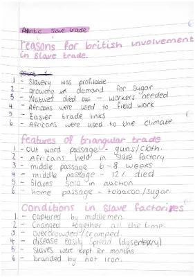 Know The Atlantic Slave Trade Notes - National 5 SQA thumbnail