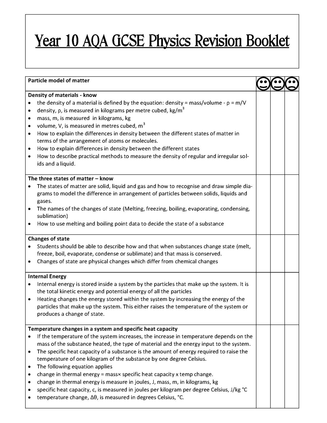 Comprehensive Physics Revision Booklet