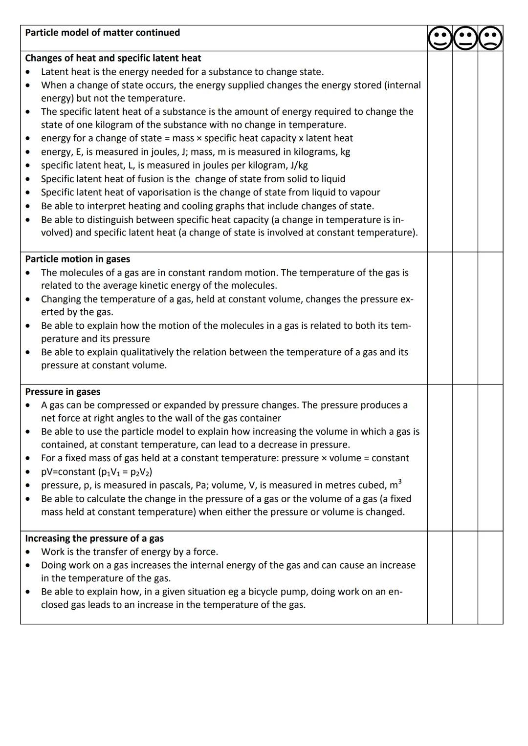 Year 10 AQA GCSE Physics Revision Booklet
Particle model of matter
Density of materials - know
•
the density of a material is defined by the