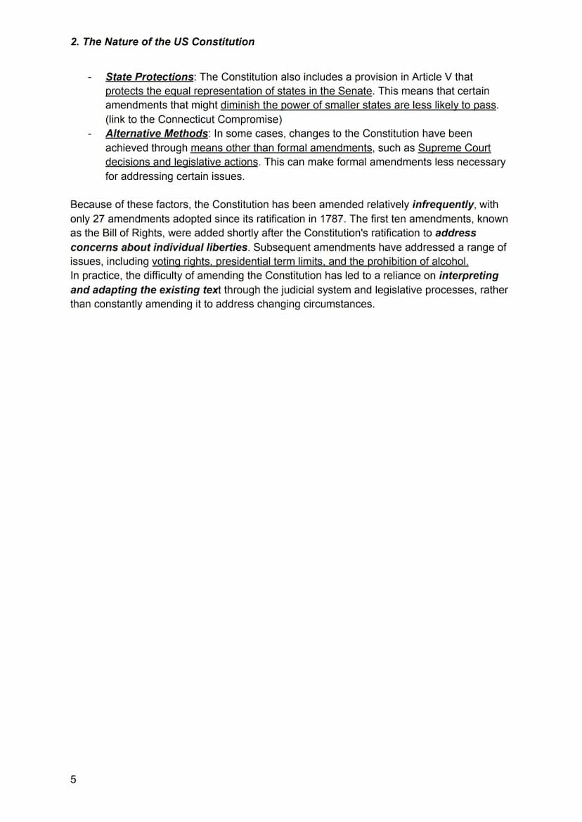 2. The Nature of the US Constitution
The nature of the constitution
It is a codified constitution
the nature of the
US constitution
The cons