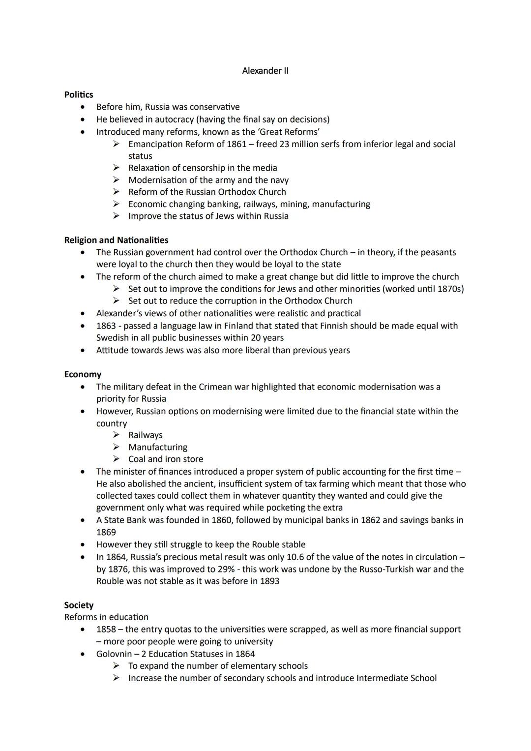 Alexander II overview