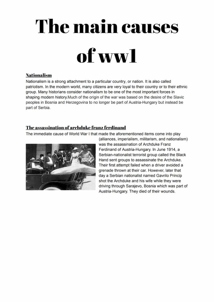 The main causes
of wwl
While the causes of the war are infinitely more complicated than a simple timeline of events,
and are still debated a