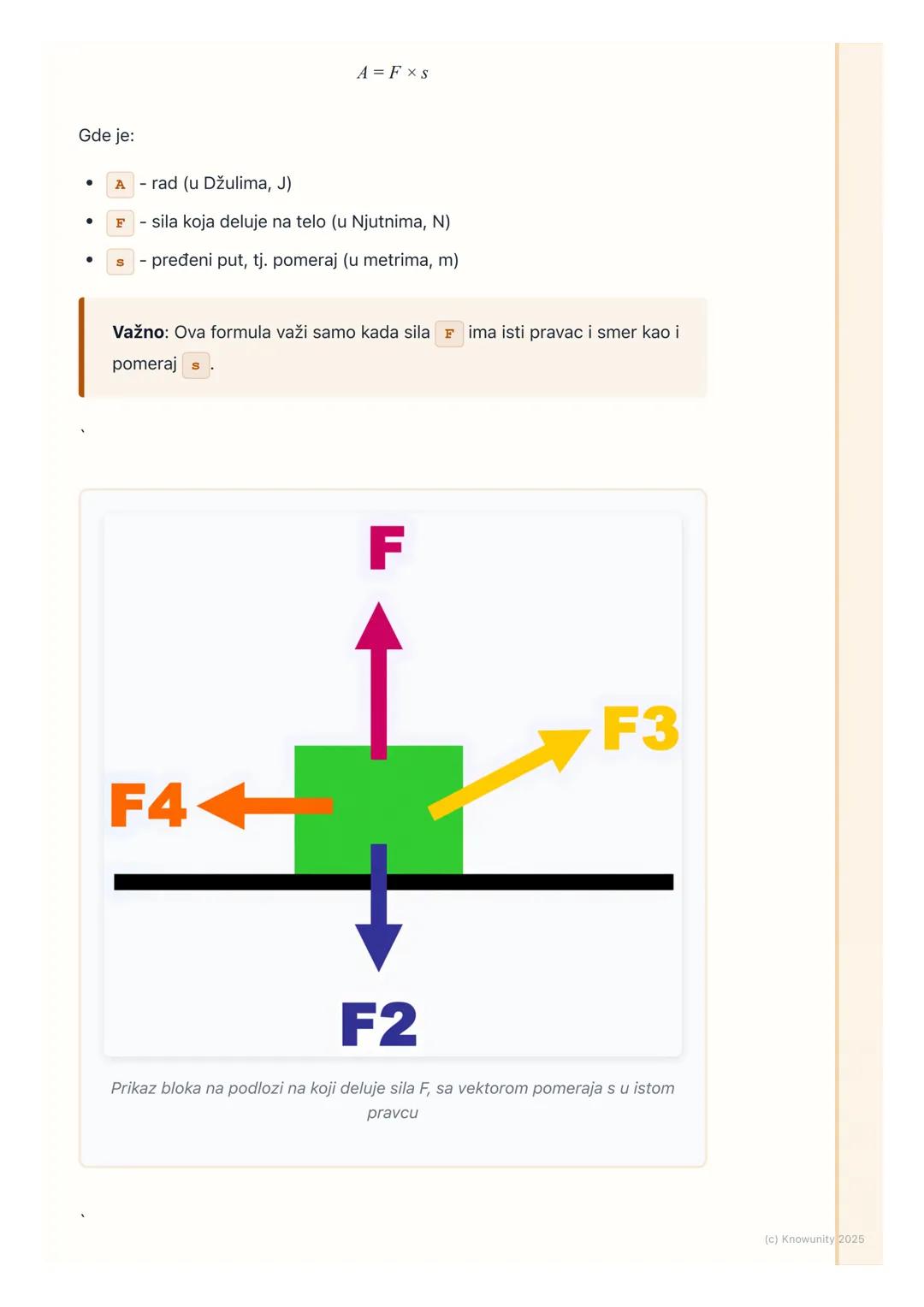 # Mehanički rad

Šta je mehanički rad?

U fizici, reč rad ima posebno značenje. Nije isto kao "raditi domaći" ili "ići na
posao". Mehanički 