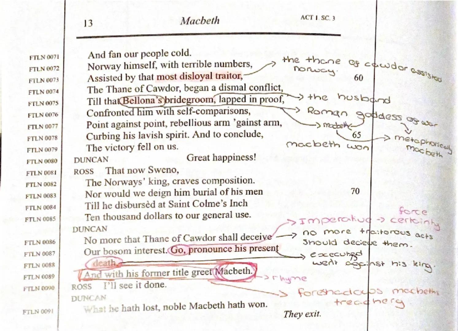 The captain paints macbeth as an honourable and
aspirationd man agter he fought against rebels
and won the sight protecting his country agai