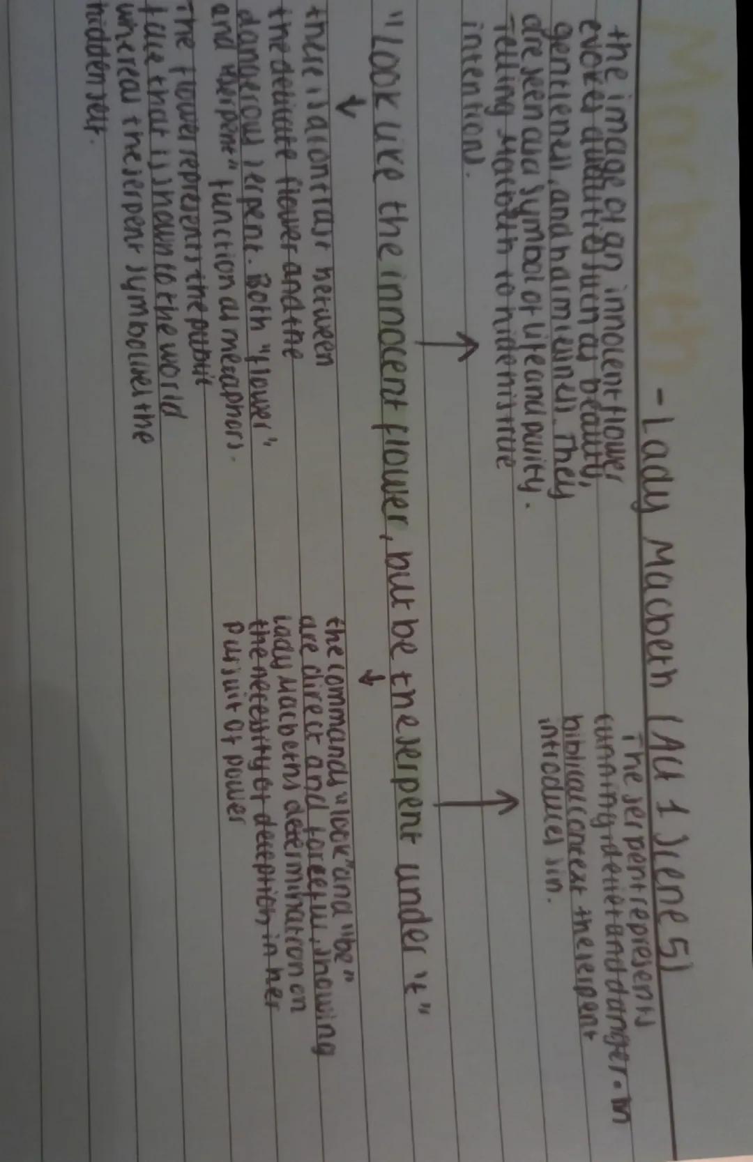 -lady macbeth (Act 1 kerensiene 5)
suggests there is
an excess there is too
much Kindnell in
Macbeththat it il
overwhelming
↑
mick is a nurt