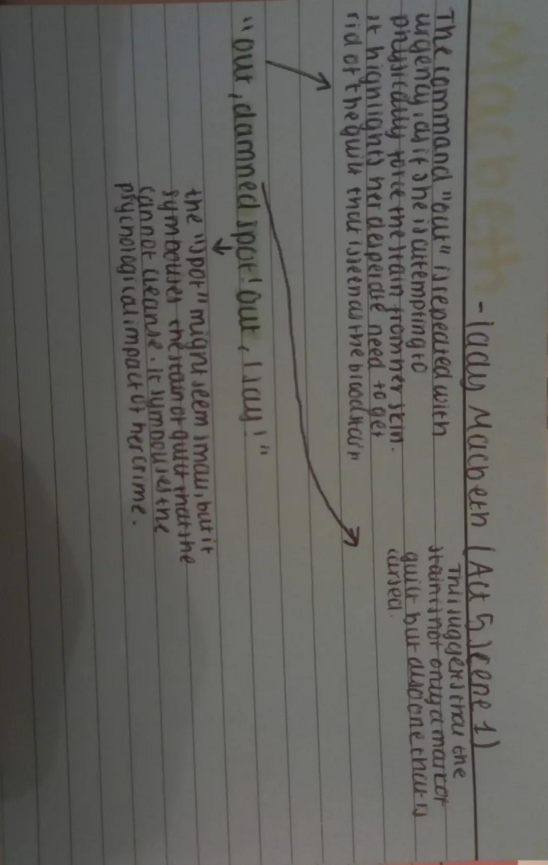 -lady macbeth (Act 1 kerensiene 5)
suggests there is
an excess there is too
much Kindnell in
Macbeththat it il
overwhelming
↑
mick is a nurt
