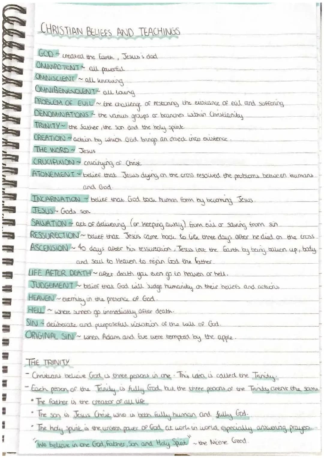 RELIGIOUS STUDIES- CHRISTIAN BELIEFS AND TEACHINGS (paper 1)