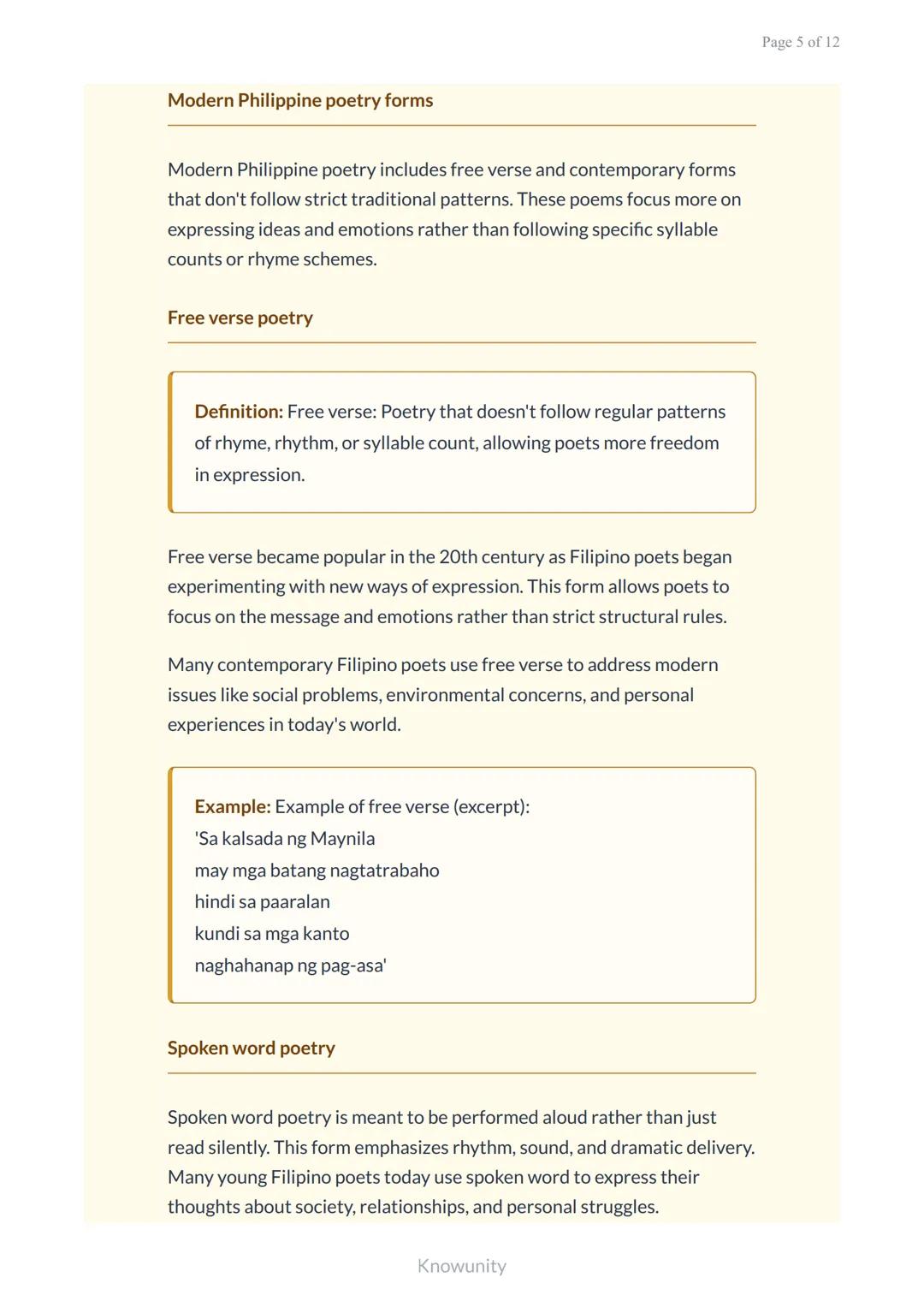 Philippine Literature: Poetry Types and Analysis for Grade 7
Understanding different types of poetry and how to
analyze them
What You Will L