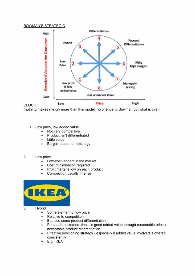 CHOOSING STRATEGIC DIRECTION
General path a business takes
Meet aims and objectives
Key features are which markets to compete in, what produ