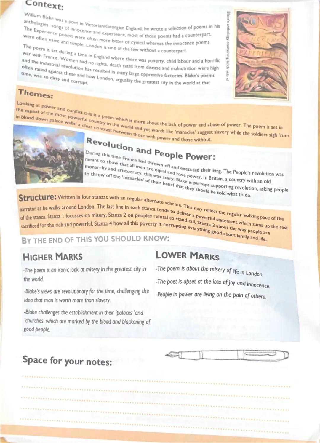 # POEM: LONDON

London
I wander through each chartered street
Near where the chartered Thames does flow,
And mark in every face I meet
Marks
