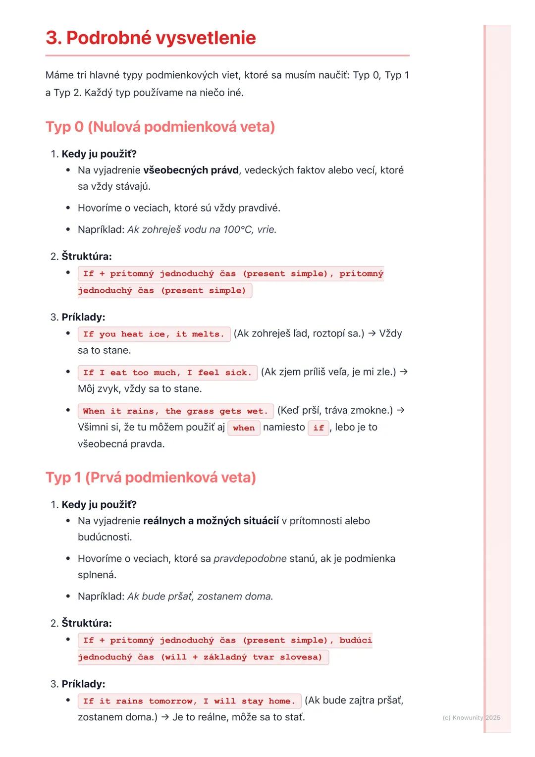 # Podmienkové vety
(Conditional Sentences)

1. Prehľad podmienkových viet

Podmienkové vety (po anglicky conditional sentences) sú super dôl