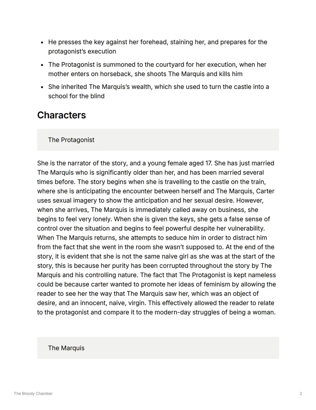 # The Bloody Chamber

paper paper 2

## Plot summary

- The story starts with The Protagonist on a train travelling to meet her soon-to-
be 