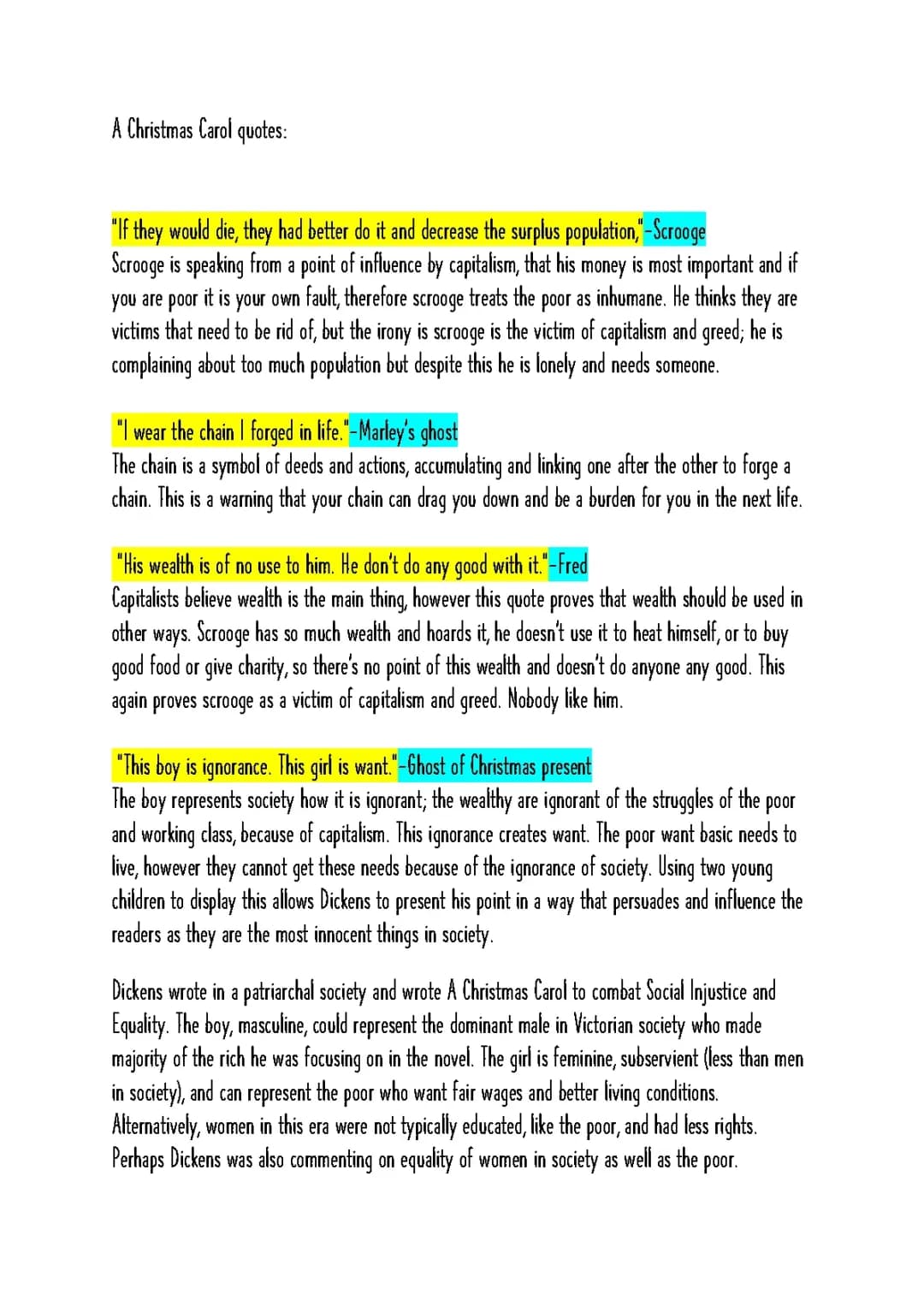 Understanding Quotes and Symbolism in A Christmas Carol for Exam Prep
