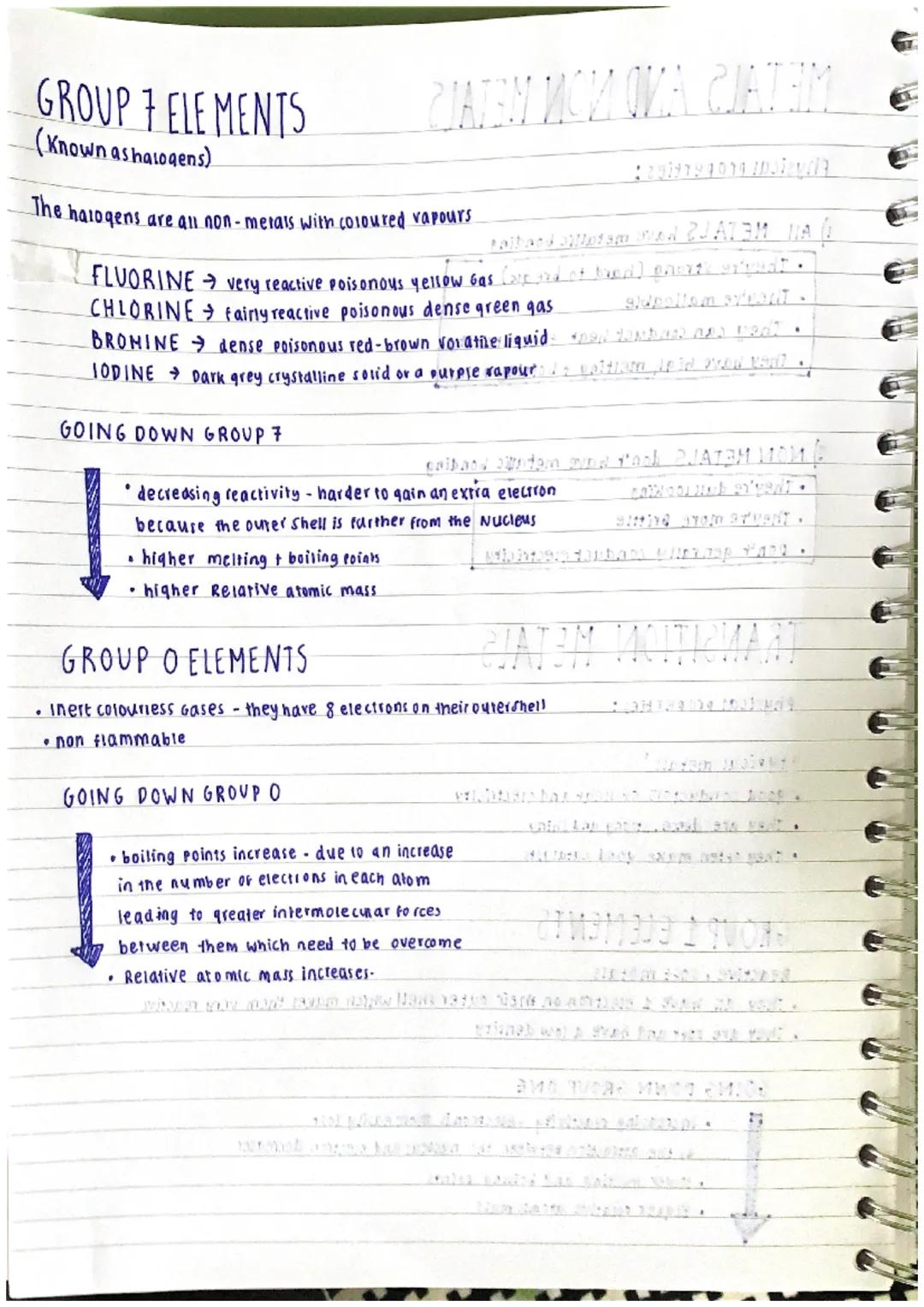 METALS AND NON METALS
Physical properties:
1) All METALS have metallic bonding
•They're strong (hard to break)
They're malleable
.
2) NON ME