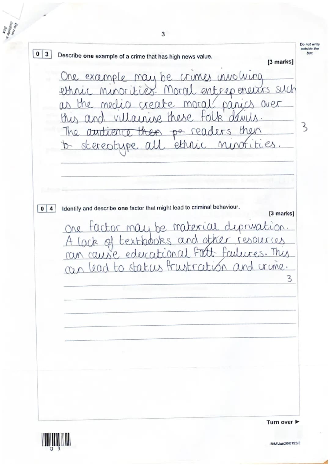 CORRECT METHOD
Only one answer per question is allowed.
For each answer completely fill in the circle alongside the appropriate answer.
01
0