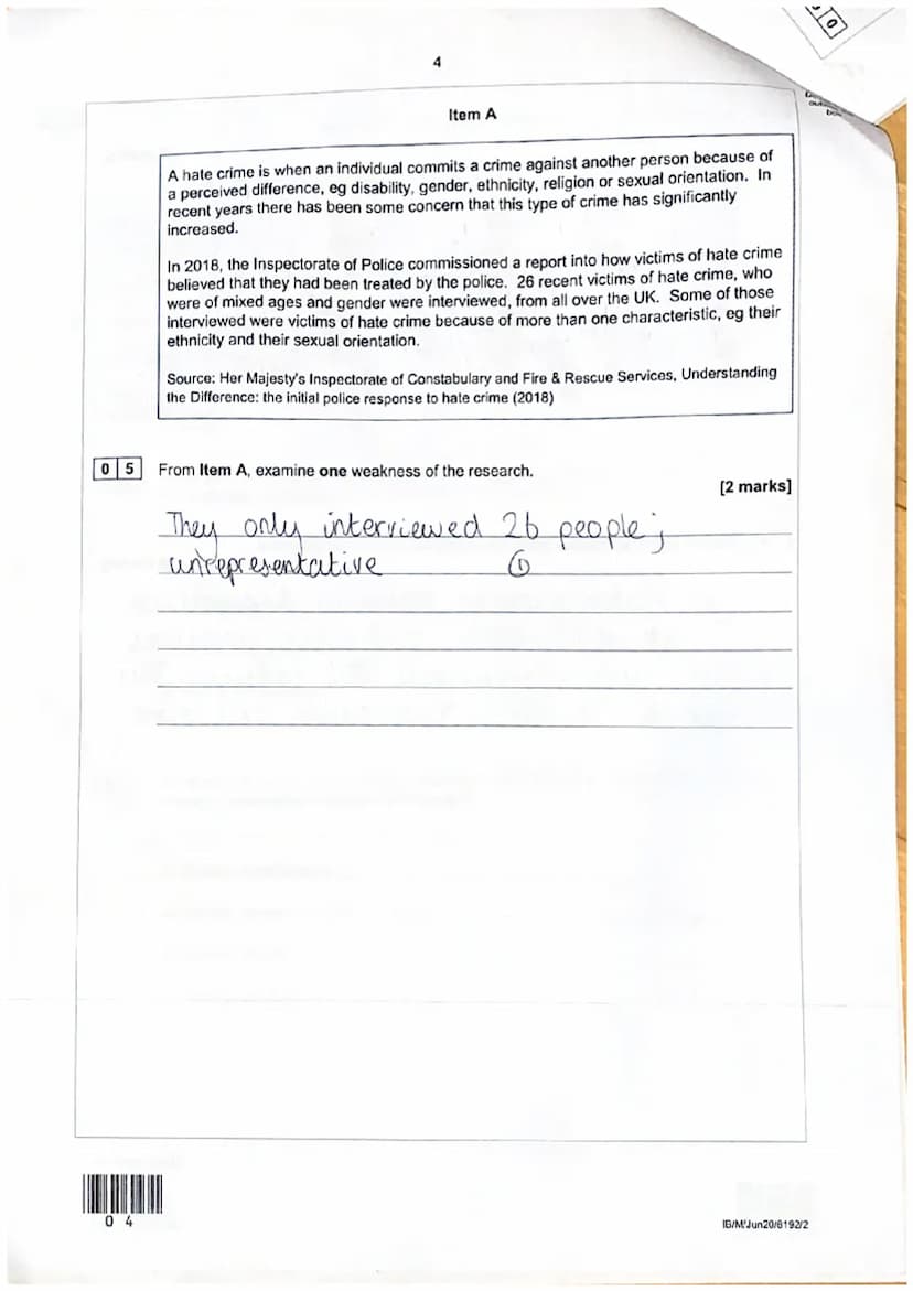 CORRECT METHOD
Only one answer per question is allowed.
For each answer completely fill in the circle alongside the appropriate answer.
01
0