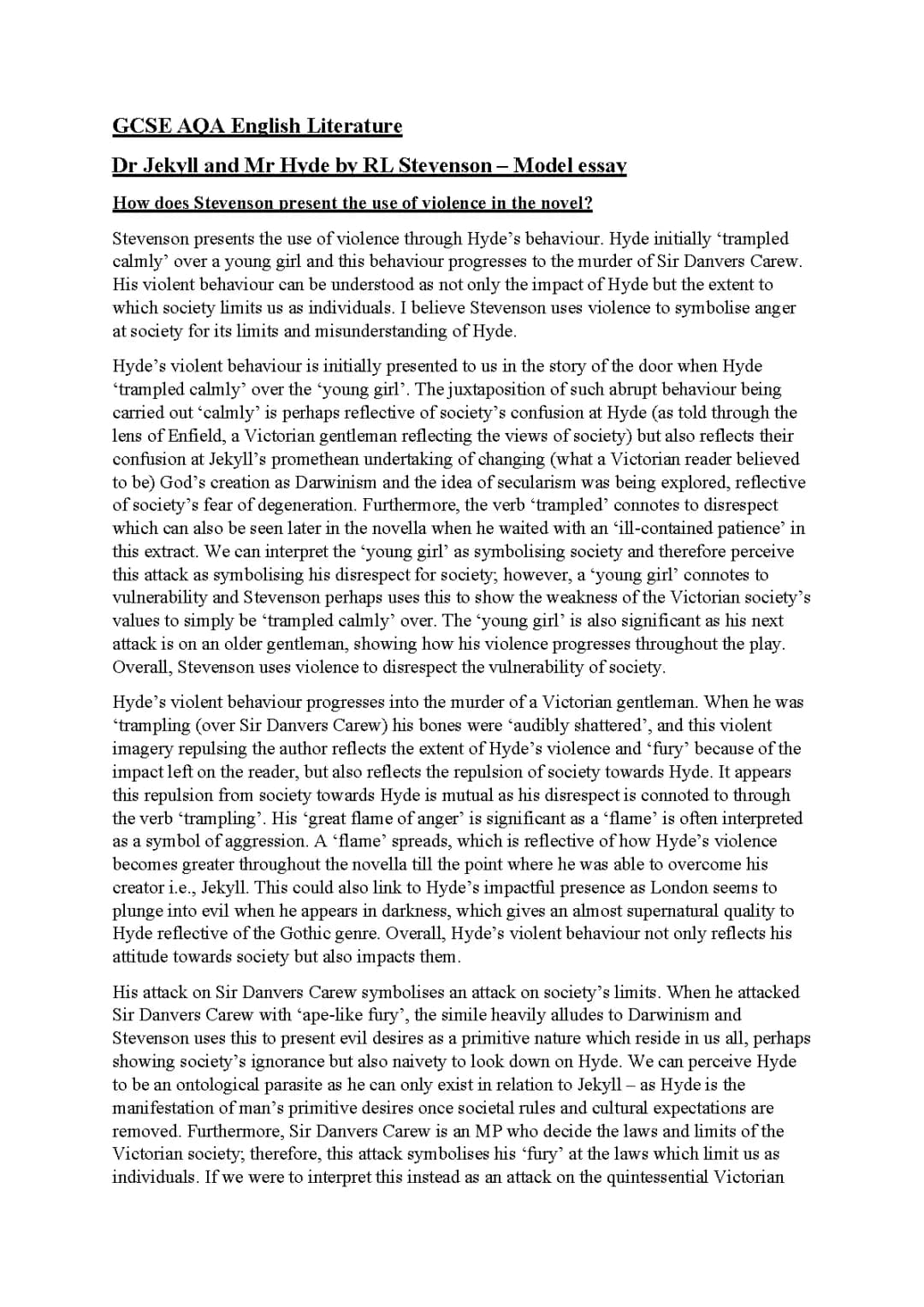 Violence in Jekyll and Hyde: Quotes and Analysis from Chapter 4
