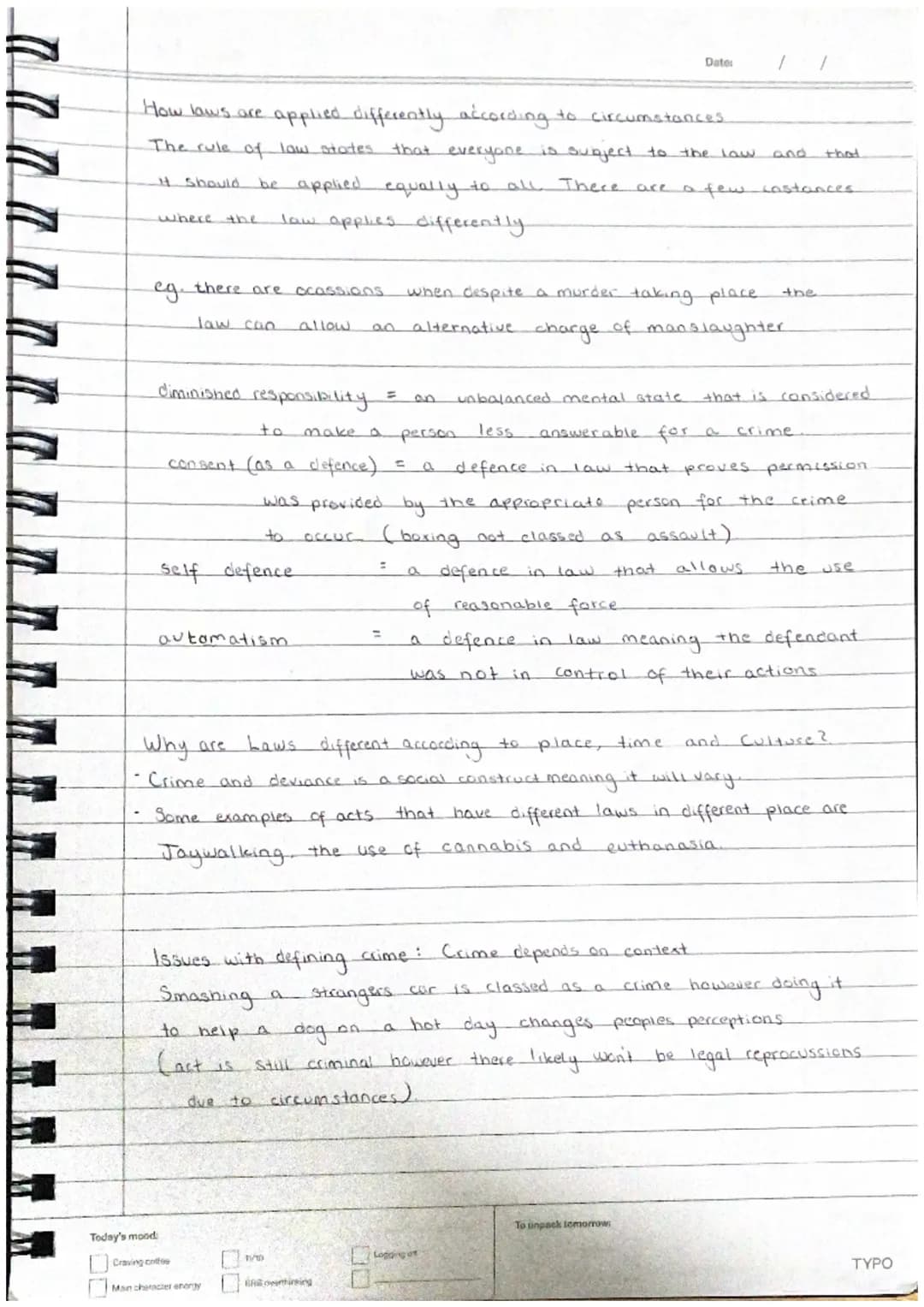 Today's mood
drawing
Unit 2 1:2 -
Maintenary
Explain the
criminality.
Social Construct
-something that's been made or defined by society
·'c
