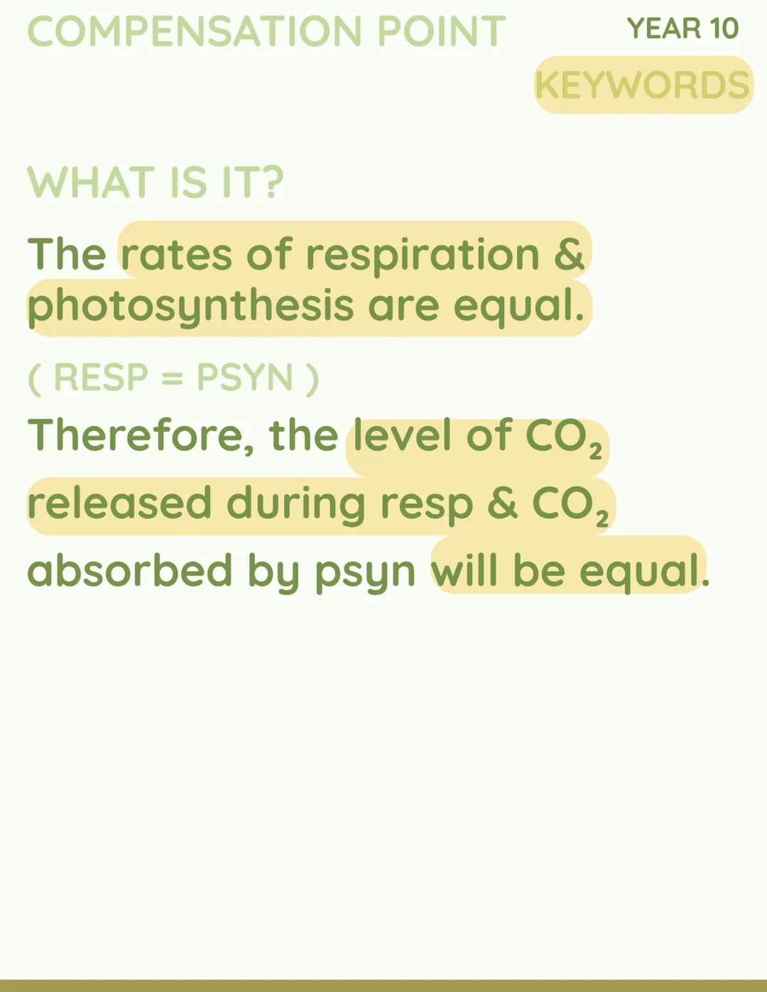 YEAR 10
RESPIRATION
RESPIRATION YEAR 10
PONDWEED
EXPERIMENT YEAR 10
COMPENSATION
POINT C
SUN
CO
OXYGEN
2
k
H₂O →
но
YEAR 10
PHOTOSYNTHESIS C