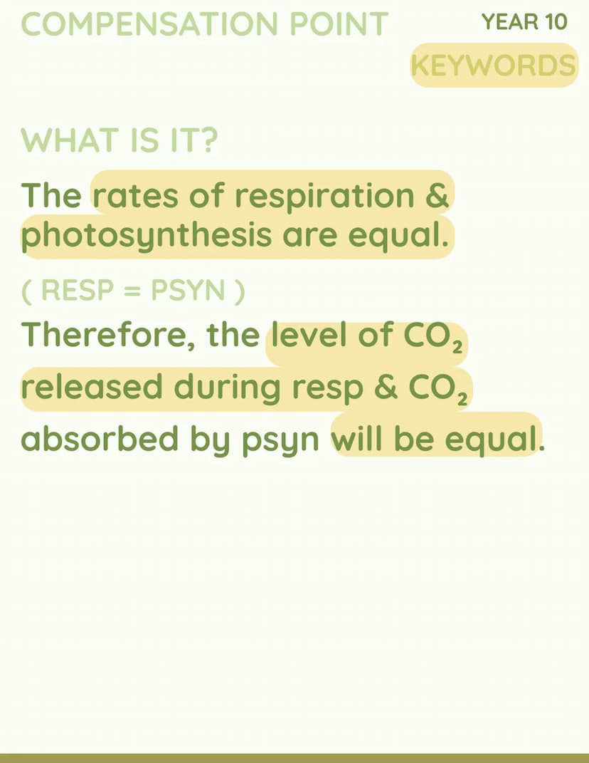 YEAR 10
RESPIRATION
RESPIRATION YEAR 10
PONDWEED
EXPERIMENT YEAR 10
COMPENSATION
POINT C
SUN
CO
OXYGEN
2
k
H₂O →
но
YEAR 10
PHOTOSYNTHESIS C