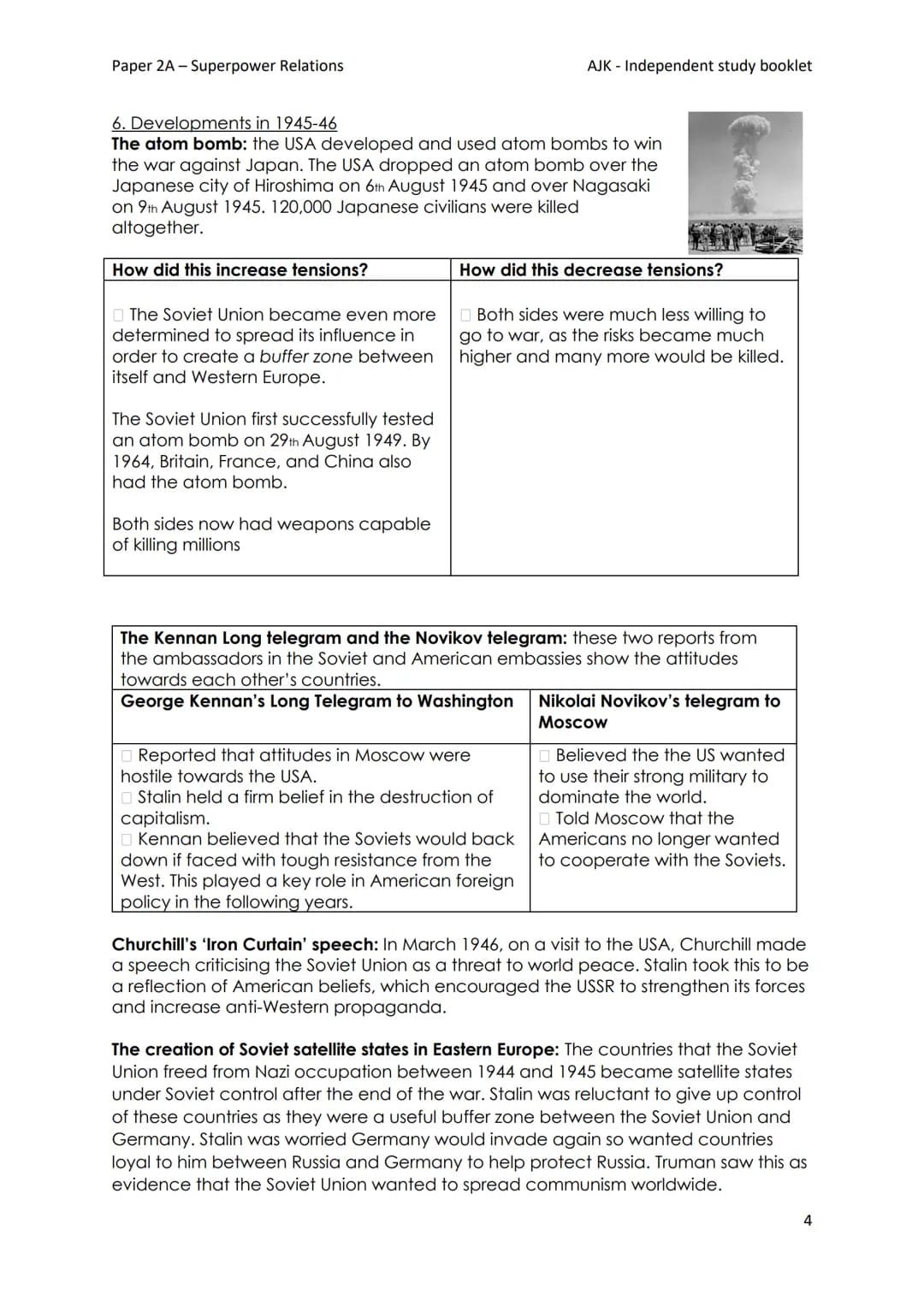 Paper 2A - Superpower Relations
Soviet Union
Stalin
United States Roosevelt
1940
ADMITTANCE
EUROP
1945
NARTY ORDER
Year 11 GCSE History
Pape