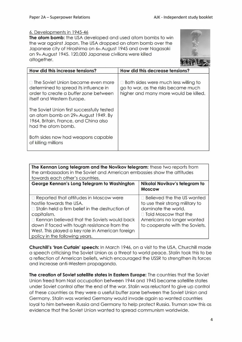 Paper 2A - Superpower Relations
Soviet Union
Stalin
United States Roosevelt
1940
ADMITTANCE
EUROP
1945
NARTY ORDER
Year 11 GCSE History
Pape