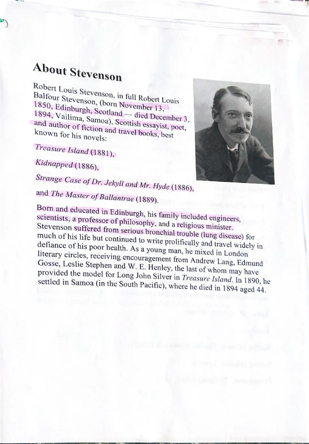 Jekyll and Hyde
Chapter summaries.
1) Story of the door:
Utterson and Enfield are on their usual Sunday walk.
Enfield recounts a story about