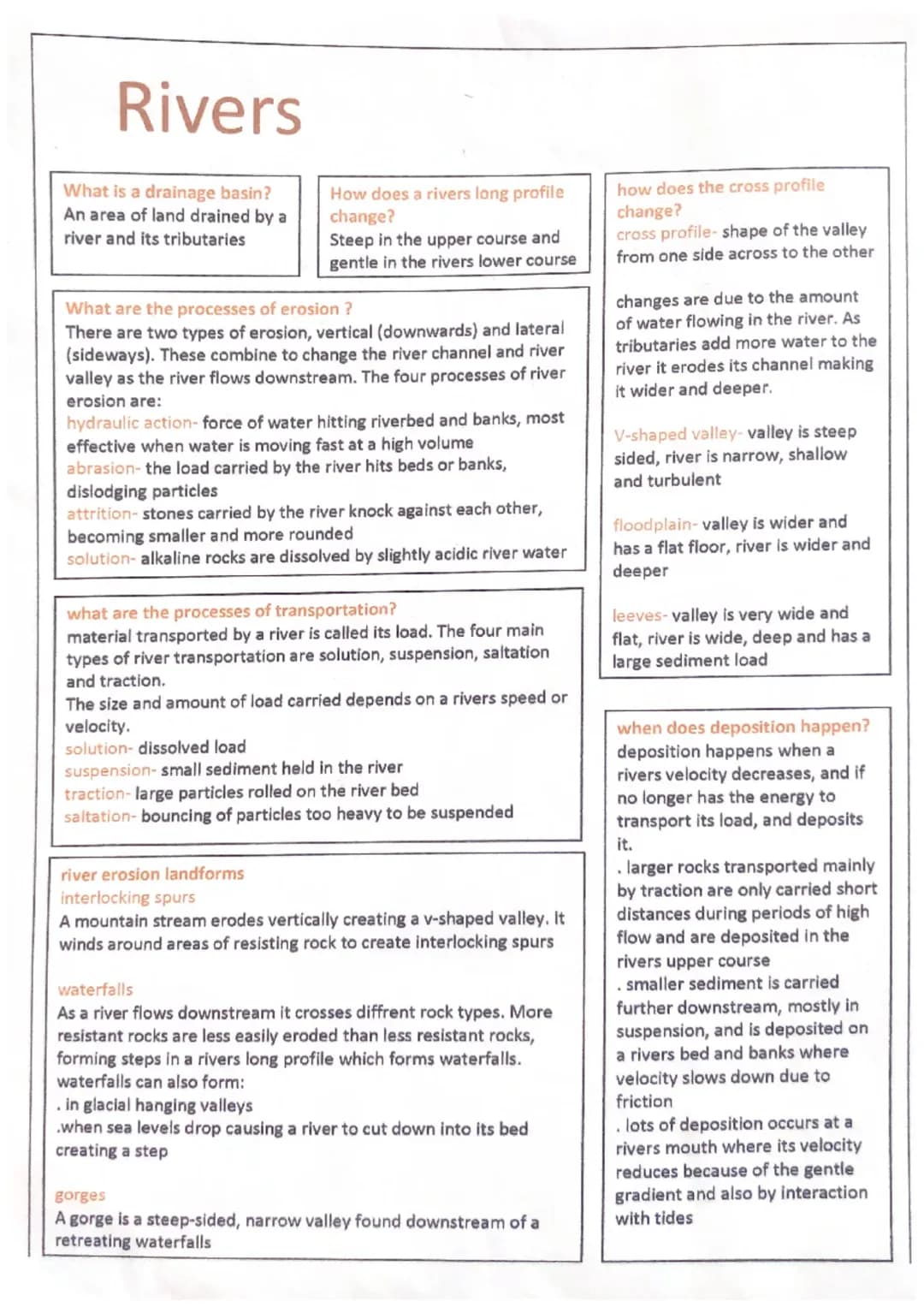 Cool River Erosion and Landforms Notes for Kids