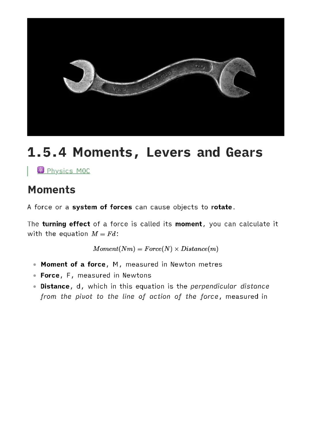 How Moments, Levers, and Gears Work in Physics