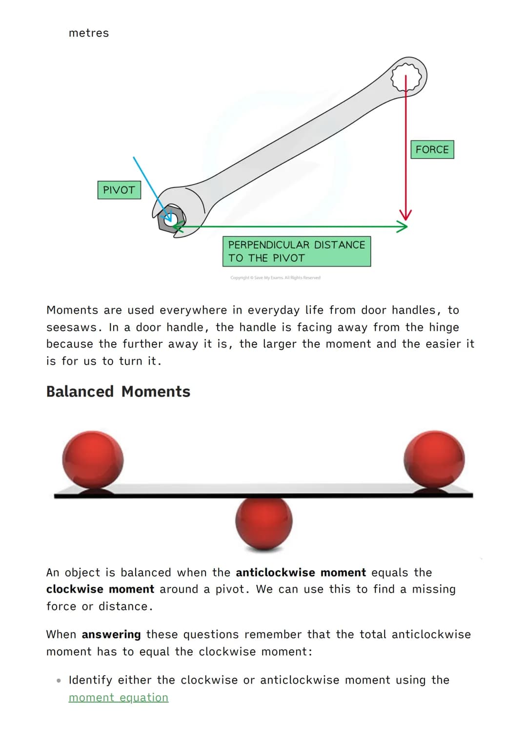 Vs'n.
COLOR CO
1.5.4 Moments, Levers and Gears
Physics MOC
Moments
A force or a system of forces can cause objects to rotate.
The turning ef