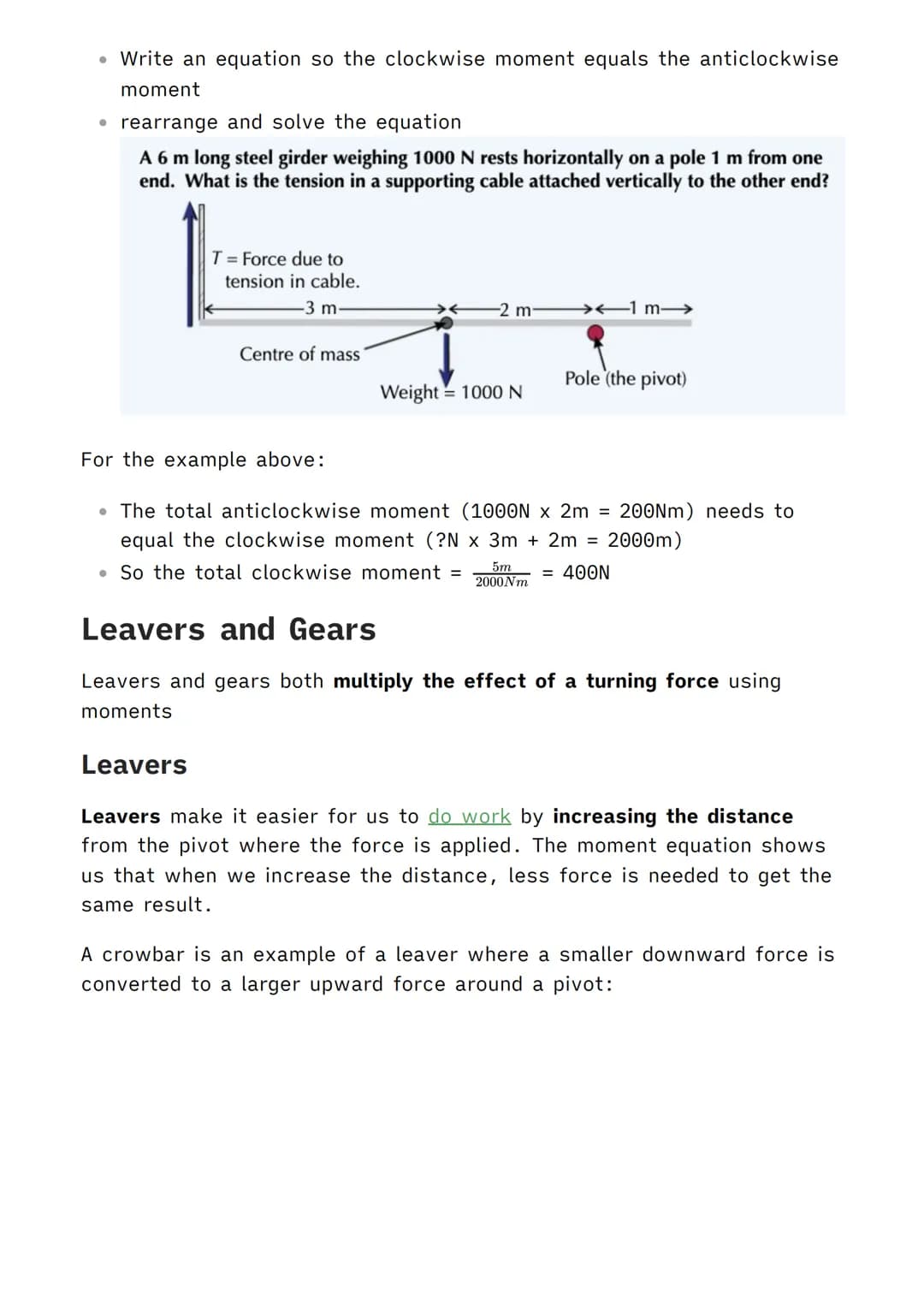 Vs'n.
COLOR CO
1.5.4 Moments, Levers and Gears
Physics MOC
Moments
A force or a system of forces can cause objects to rotate.
The turning ef
