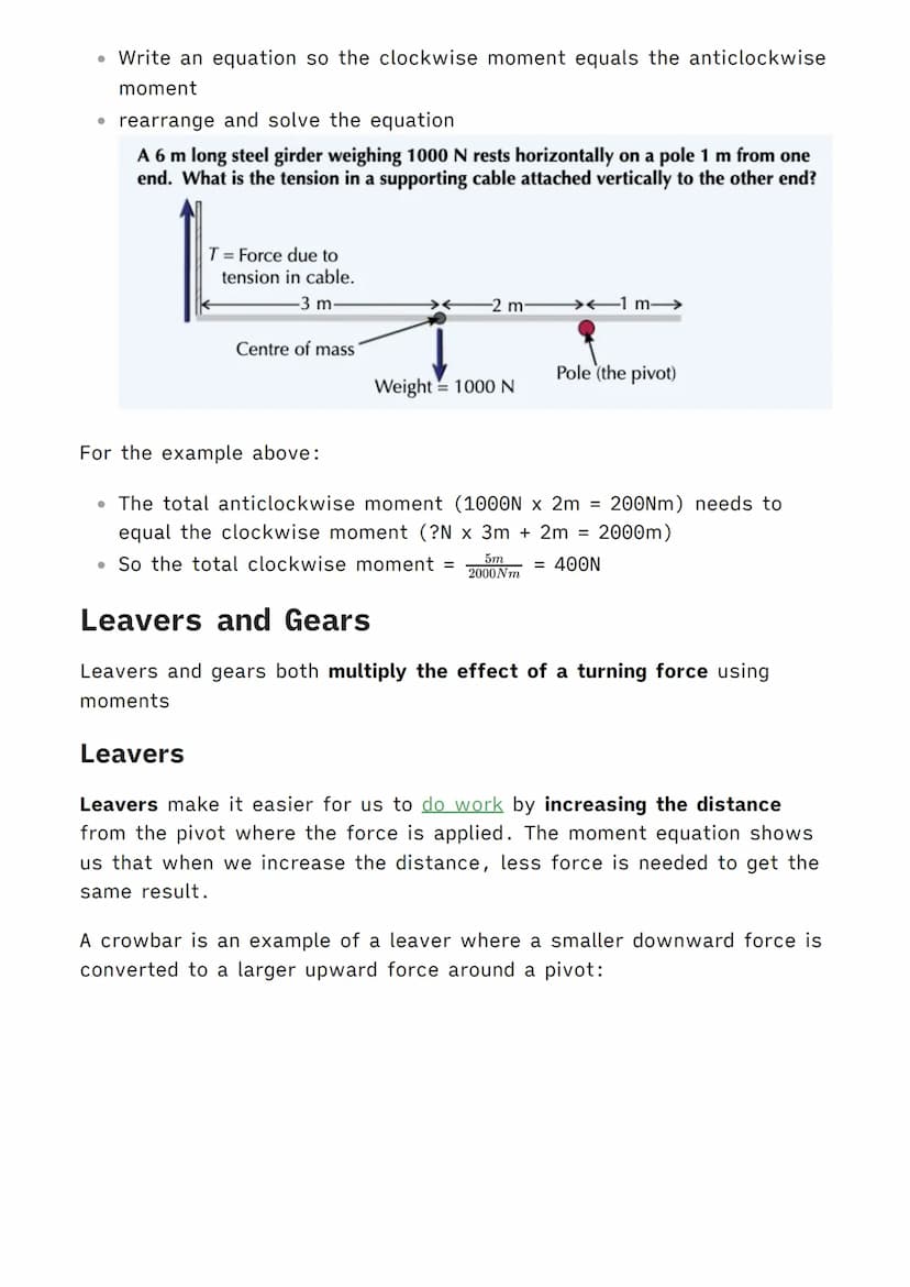 Vs'n.
COLOR CO
1.5.4 Moments, Levers and Gears
Physics MOC
Moments
A force or a system of forces can cause objects to rotate.
The turning ef