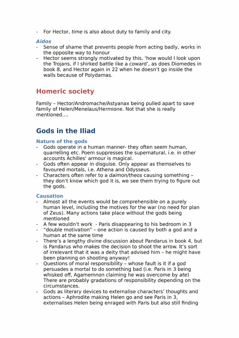 Mods Iliad revision
Women in the Iliad
Key women
Helen
Andromache
Hecuba
Briseis
Chryseis
Goddesses: Hera, Aphrodite, Athena
Women as causes