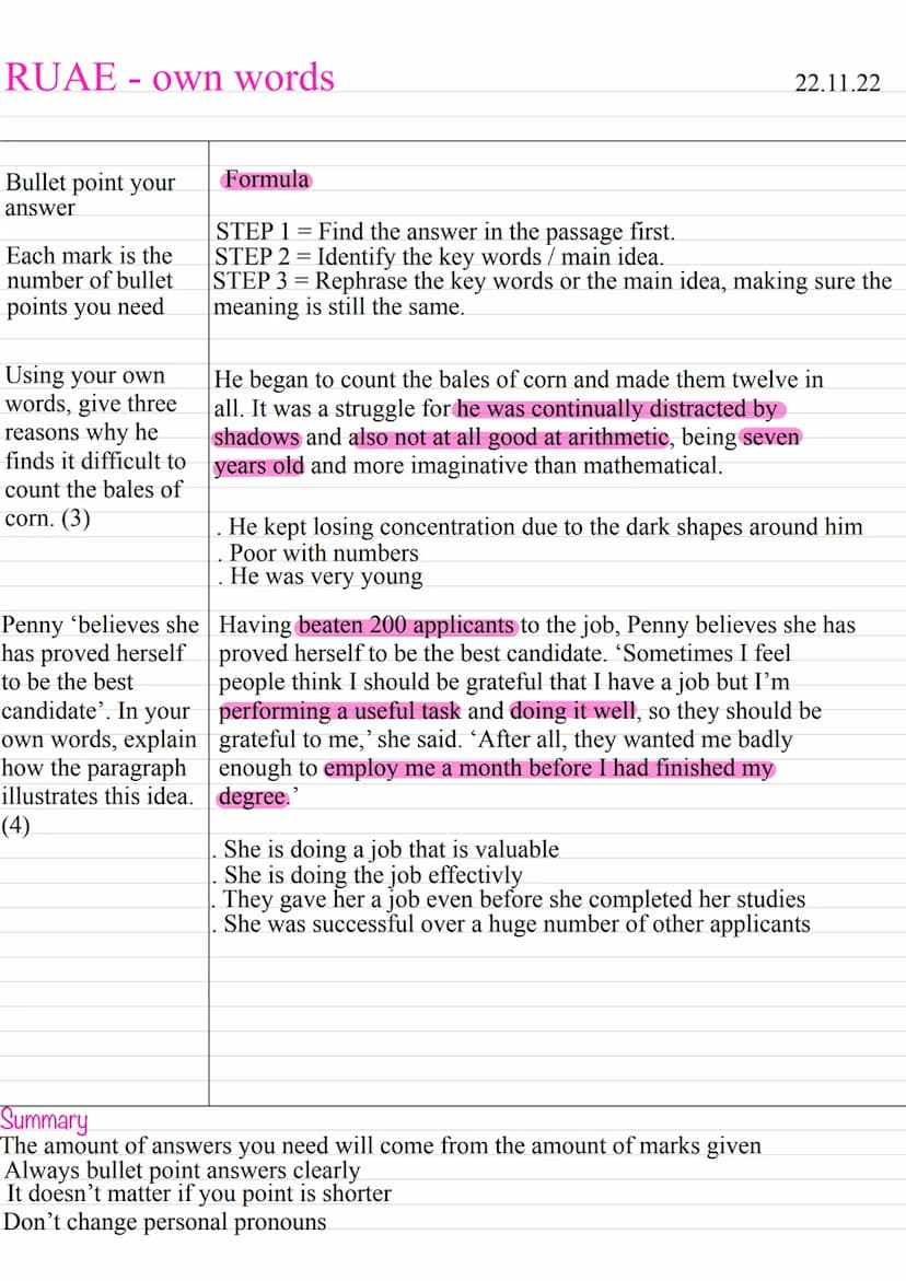 English
Sentence structure
Quote the expression that links back to the idea that the
writer has already been discussing.Clearly explain /
de