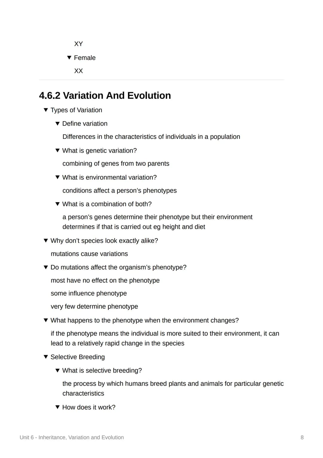 Unit 6 - Inheritance, Variation
and Evolution
4.6.1 Reproduction
▼ Sexual Reproduction
▼ What is sexual reproduction?
fusion of two male and