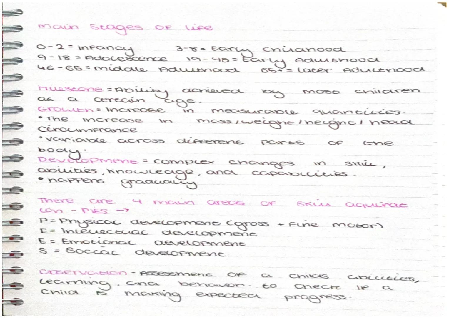 main stages of
infancy
9-18 = Adolescence
46-65= middle Adulthood
Muestone = Ability
cerecún
QE
Growth = increase
• The
cercumfrance
increas