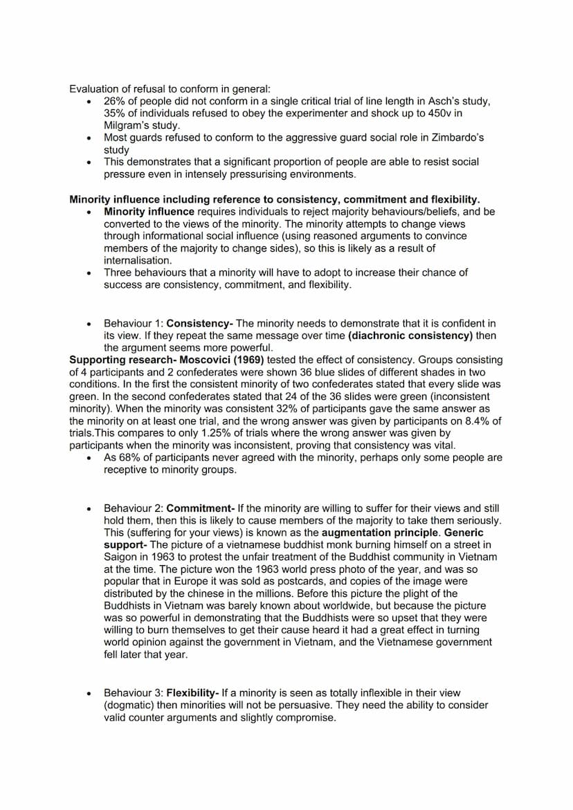 PAPER 1
Topic 1 social influence
Types of conformity: internalisation, identification and compliance
.
.
Aronson defined conformity as a cha