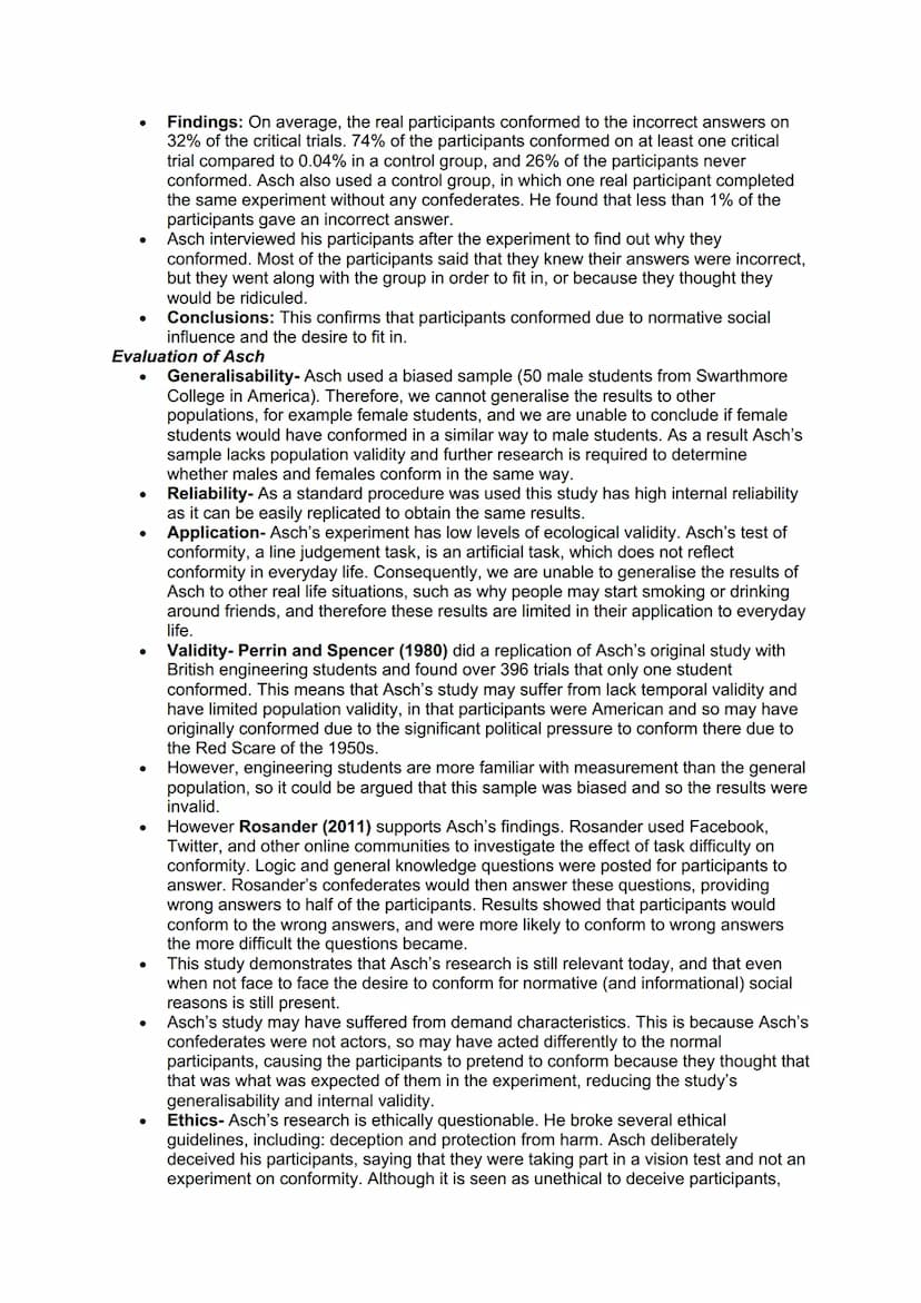 PAPER 1
Topic 1 social influence
Types of conformity: internalisation, identification and compliance
.
.
Aronson defined conformity as a cha