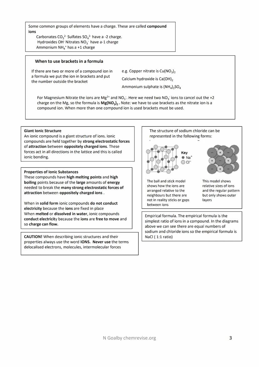 Revision Checklist: 4.2 Bonding and Structure
States of Matter
The three states of matter are solid, liquid and gas.
Melting and freezing be