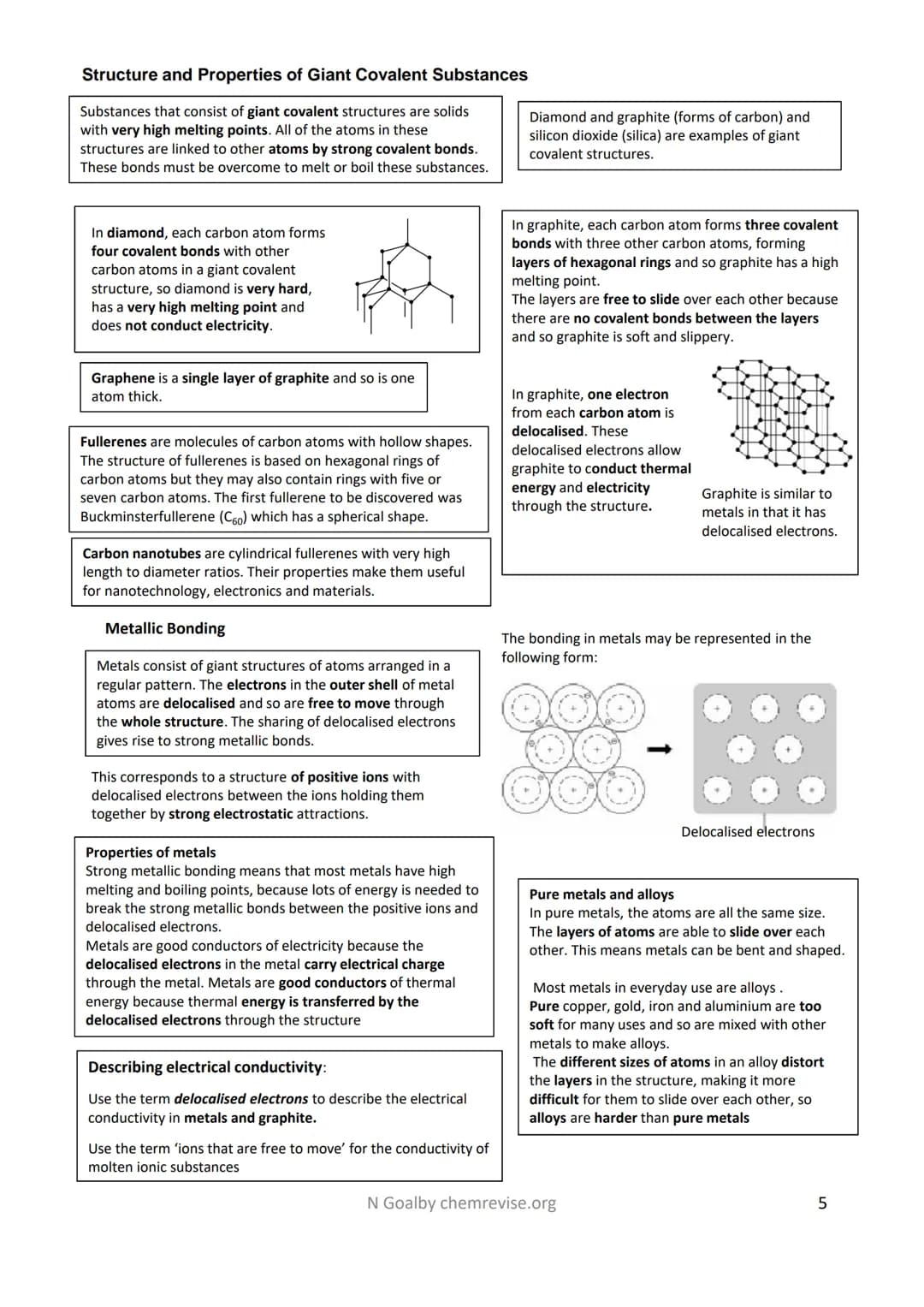 Revision Checklist: 4.2 Bonding and Structure
States of Matter
The three states of matter are solid, liquid and gas.
Melting and freezing be
