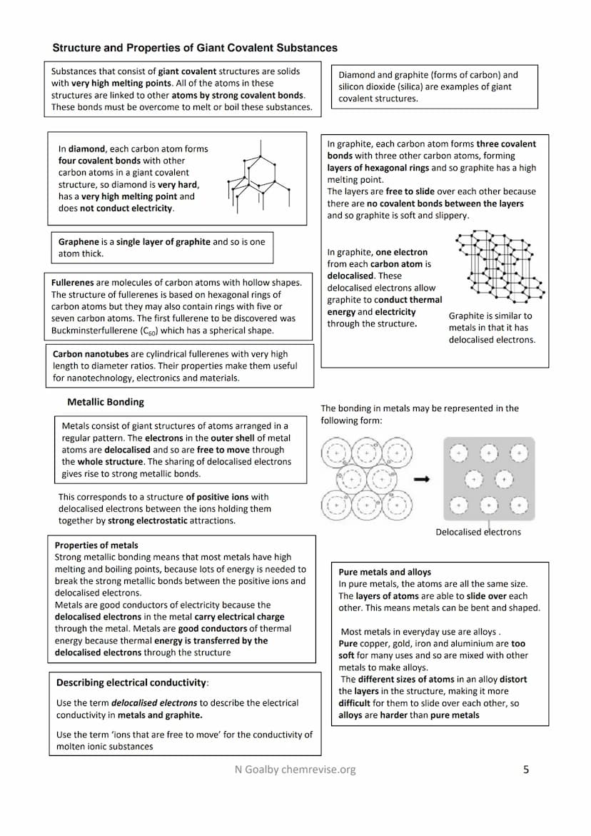 Revision Checklist: 4.2 Bonding and Structure
States of Matter
The three states of matter are solid, liquid and gas.
Melting and freezing be