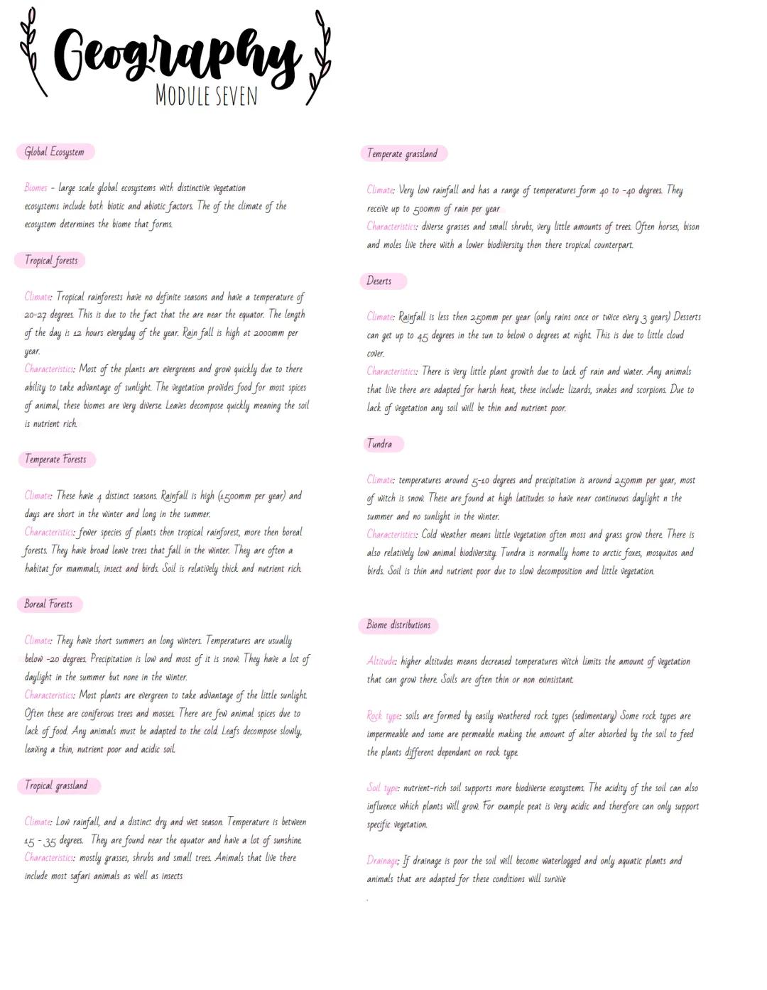 
<h2 id="introduction">Introduction</h2>
<p>Global ecosystems consist of large-scale ecosystems with distinctive vegetation, comprising both