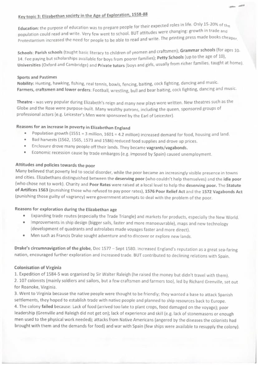 Early Elizabethan England, 1558-88
REVISION SHEET
Key topic 1: Queen, government and religion, 1558-69
Society
Hierarchy in countryside
1. N