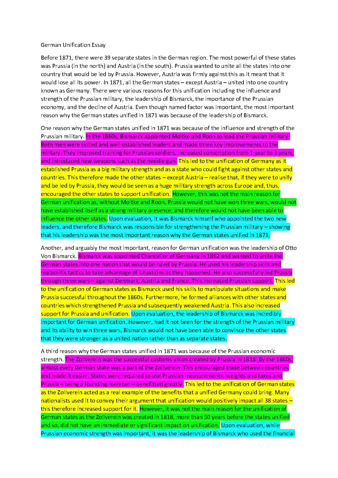 German Unification Essay