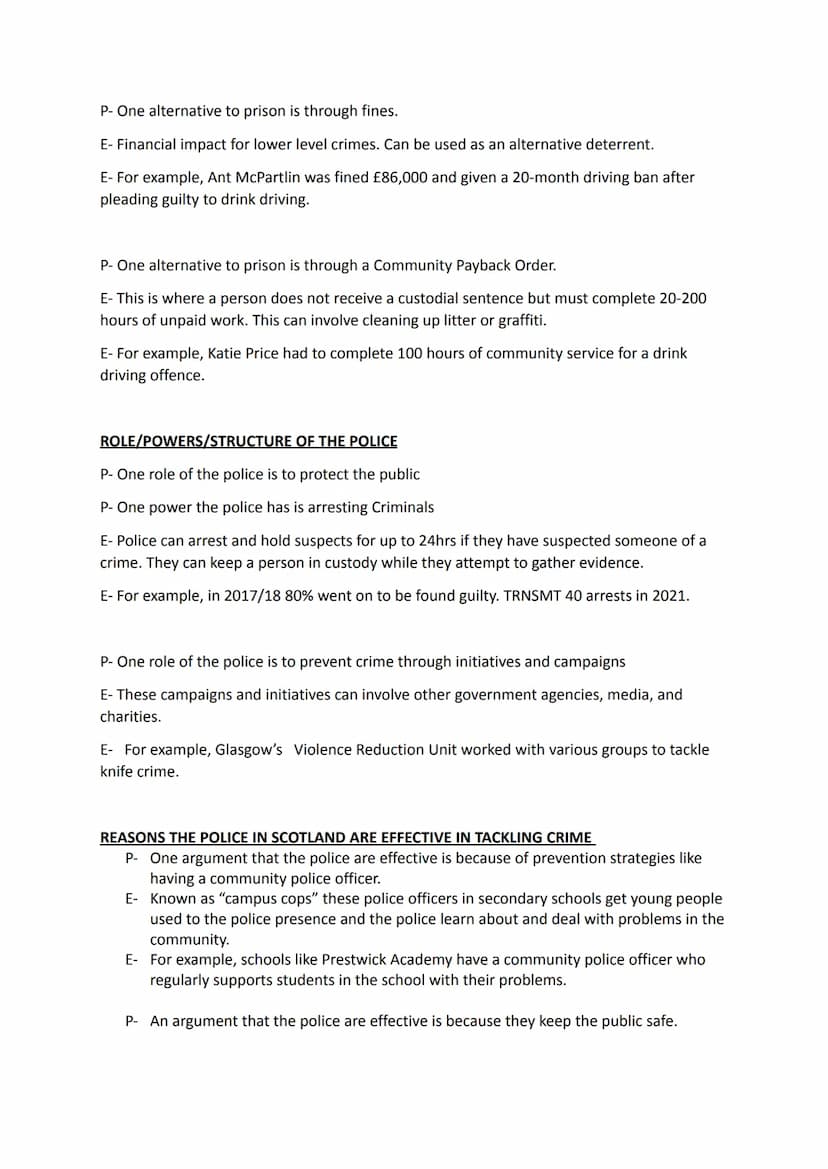 Crime and Law PEE Paragraphs
Causes of crime
Social
P- One social cause of crime is drug
E- People with addictions commit crime to fund thei