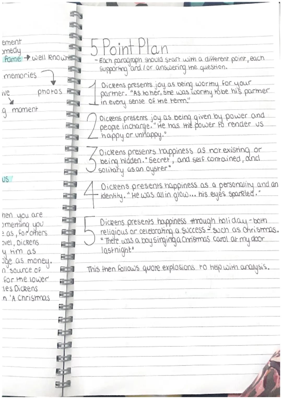 L
L
English Examp
Example English literature questions.
Starting with the extract, explore how Dickens presents
ideas about joy and happines