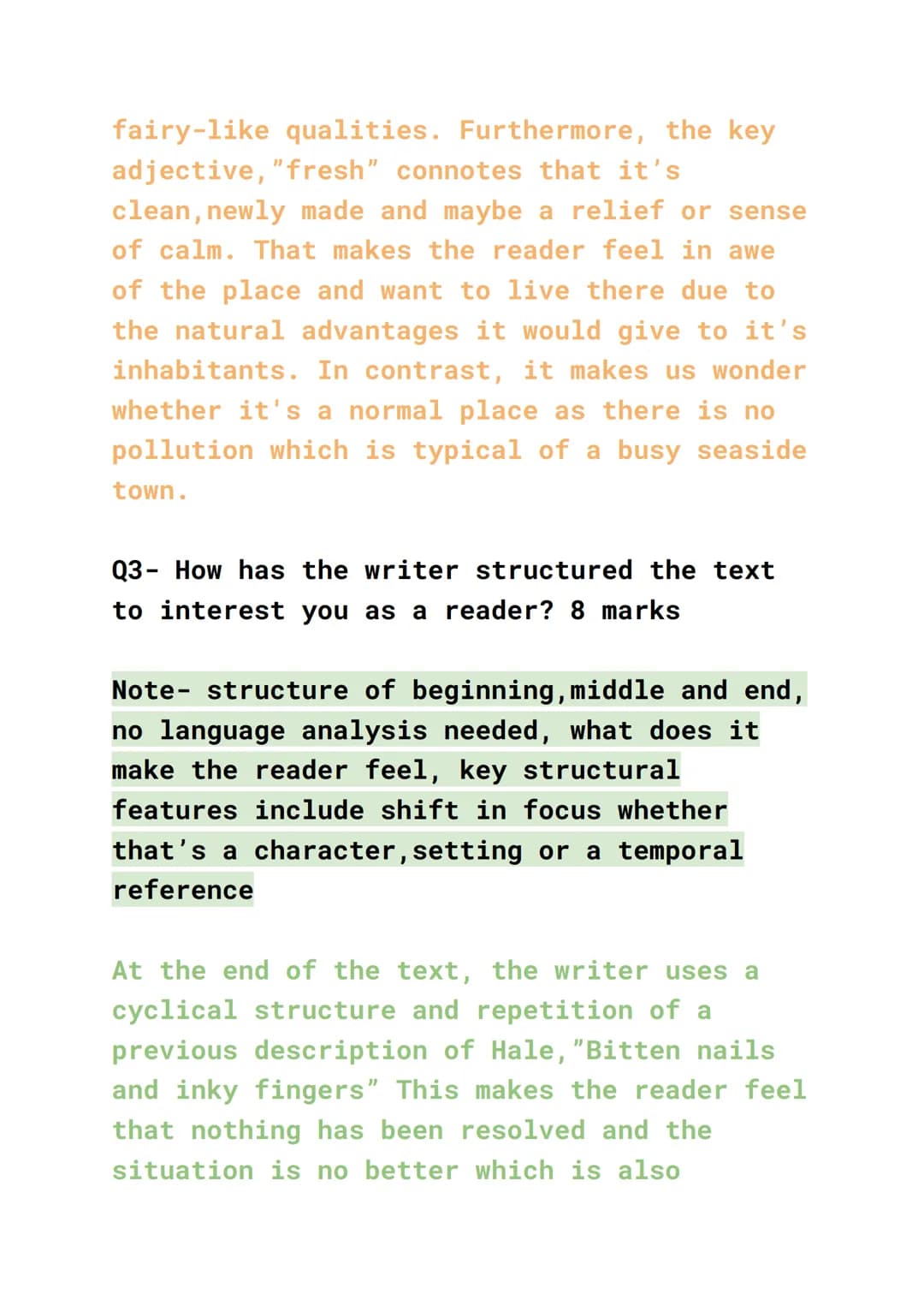 English language paper 1- model paragraphs
Q1- list 4 things from this part of the
source about Hale- 4 marks
Note no inferences
For example