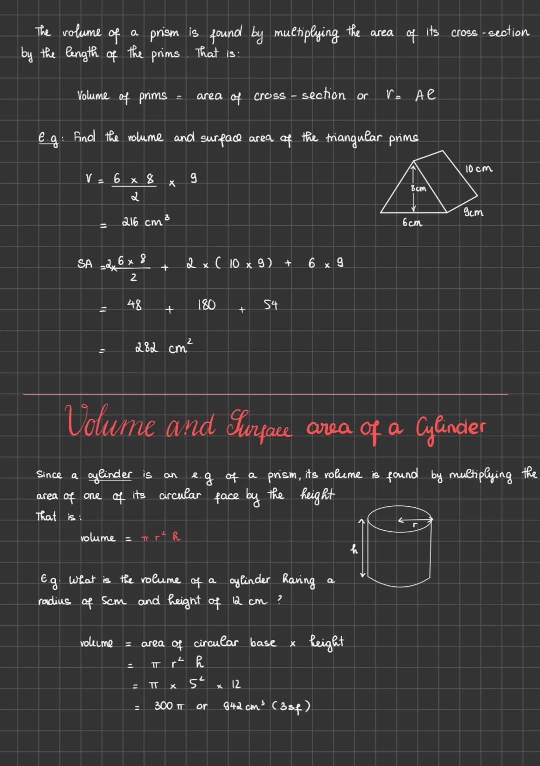 Surface area and Volume
of
A cuboid is a box shape, all six faces of which are rectangles
Width (w)
length (C)
Volume =
height (h)
A cuboid 